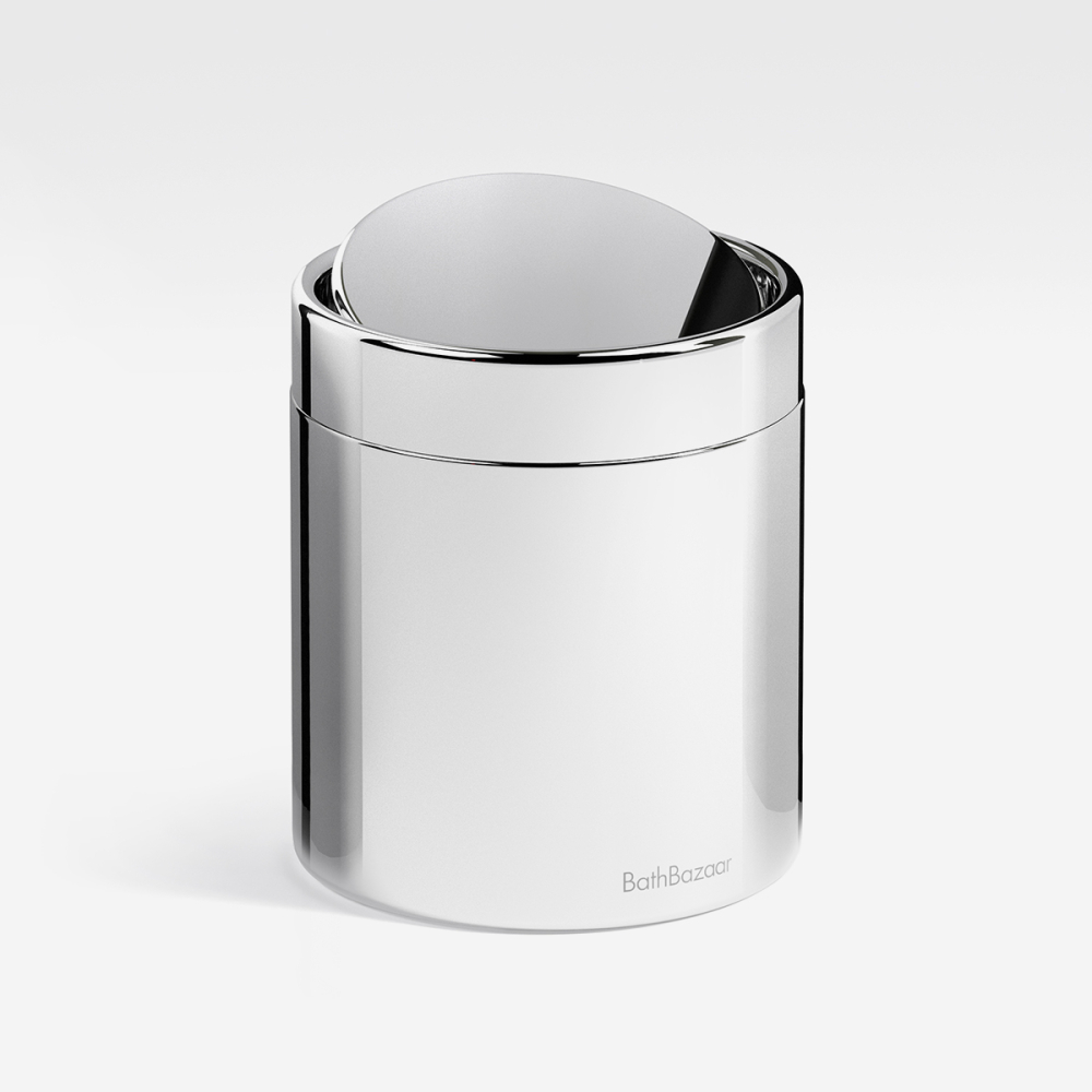 Poubelle à bascule 1.5 L inox brillant - BathBazaar