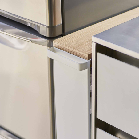 Desserte à roulettes 3 étagères blanc et plateau bois - TOWER - Bath Bazaar