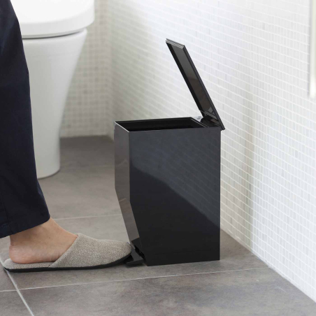 Poubelle de salle de bain couvercle blanc ou noir - Tower - Bath Bazaar