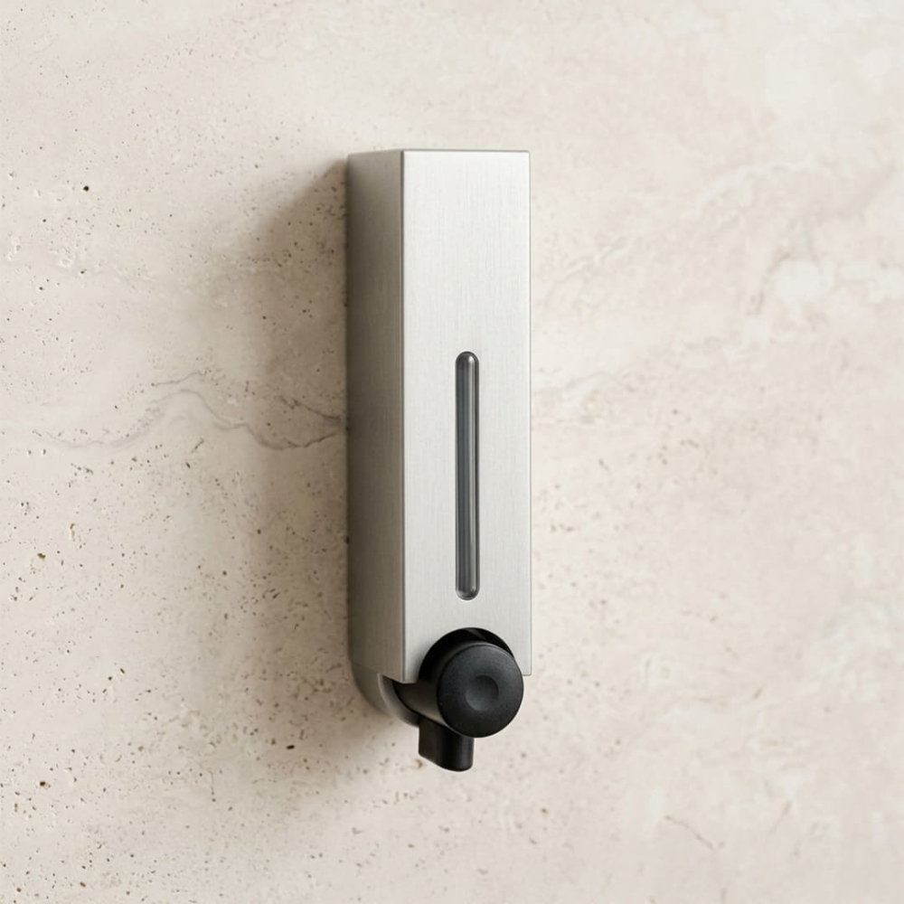 Distributeur de savon argent satin - Tokyo - Bath Bazaar