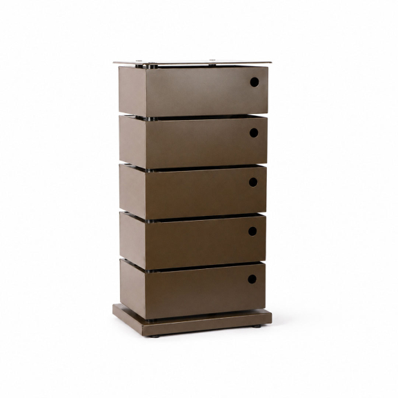 Meuble TWIST 5 casiers chocolat – Meuble pivotant design compact
