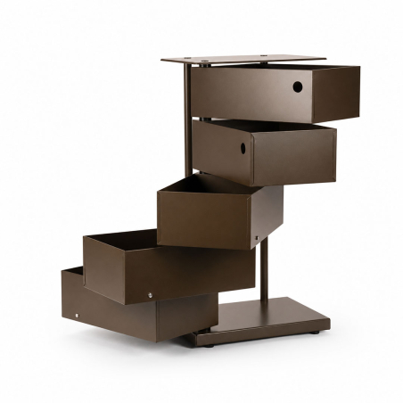 Meuble TWIST 5 casiers chocolat – Meuble pivotant design compact
