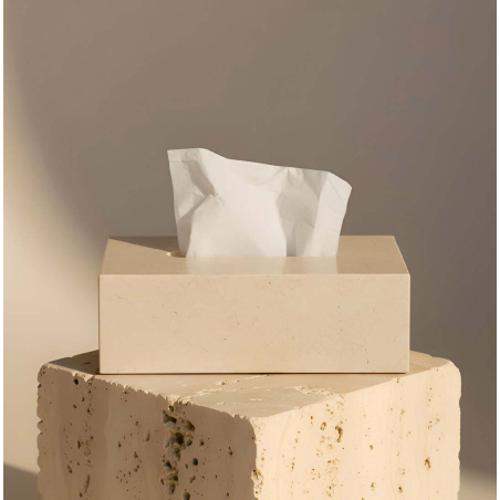 Boîte à mouchoirs LUCCA en marbre naturel – Accessoire design élégant