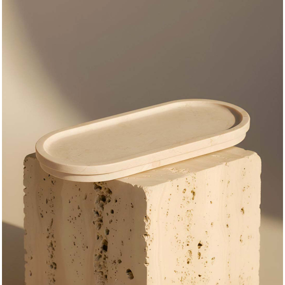 Plateau LUCCA en marbre naturel – Accessoire décoratif élégant | Bath Bazaar
