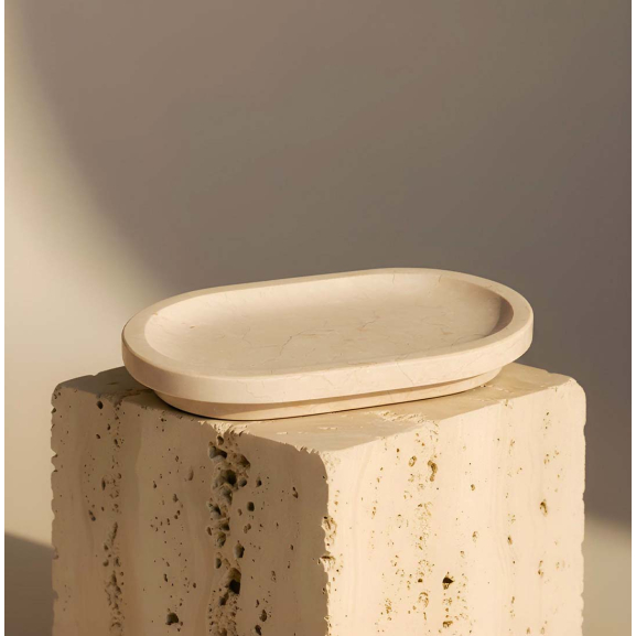 Porte-savon LUCCA en marbre naturel – Accessoire design salle de bain