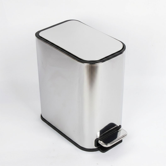 Poubelle pédale REAUMUR 5L argent brillant