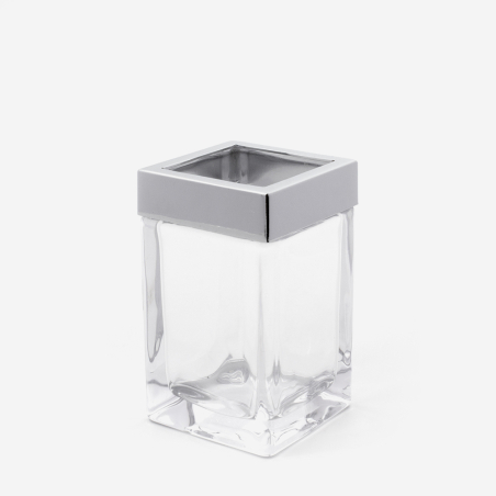 Gobelet porte brosse à dents en verre transparent cube Parfum_016417_bathbazaar