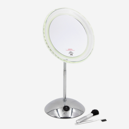 Miroir à pied éclairant led transparent et chrome brillant - Star_004381_bathbazaar