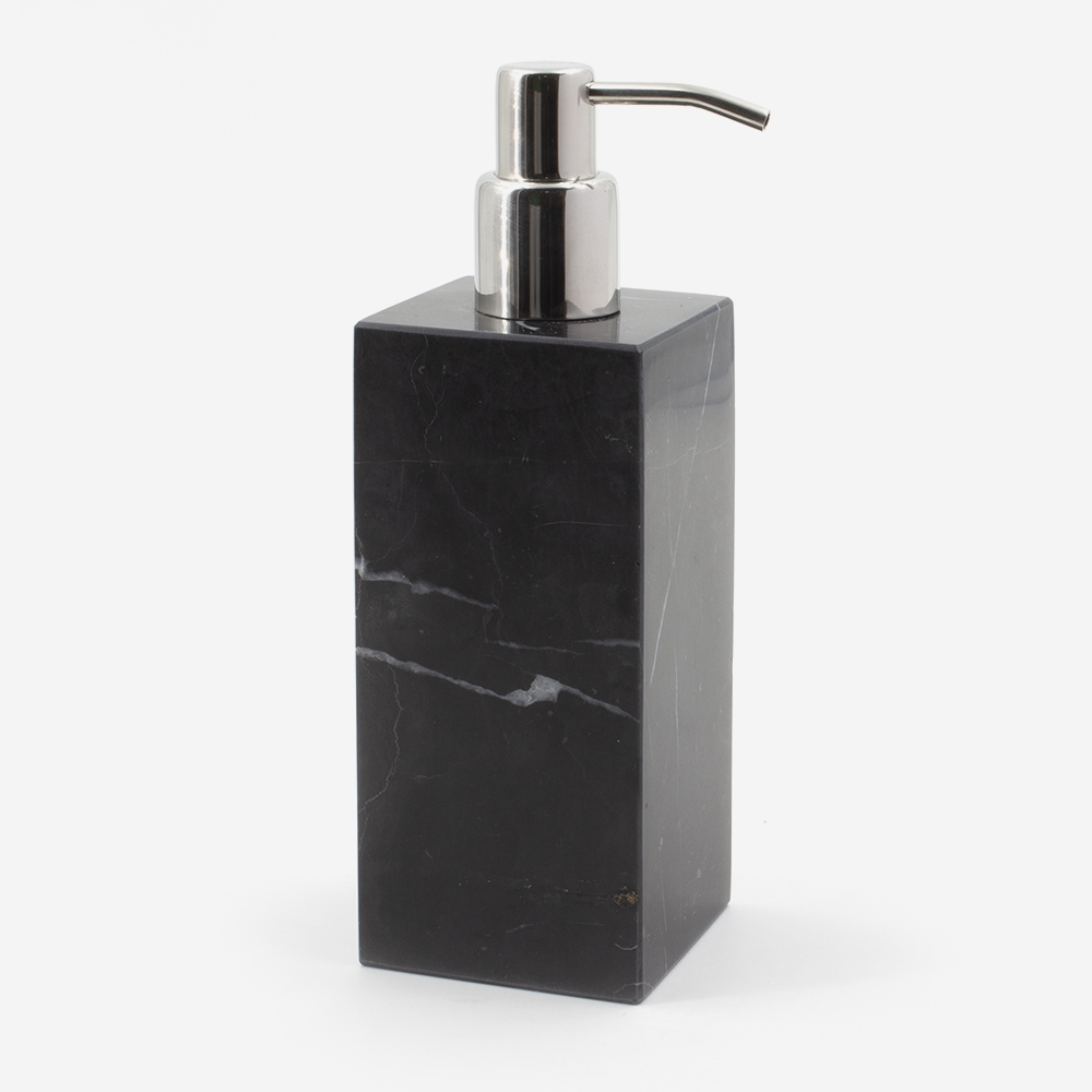 Distributeur de savon en marbre noir te pompe inox_005722_bathbazaar