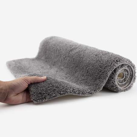 Tapis de bain gris 2050 g/m² polyamide et dos latex - Dolce