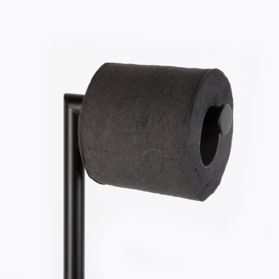 Dérouleur papier WC noir mat en acier inoxydable