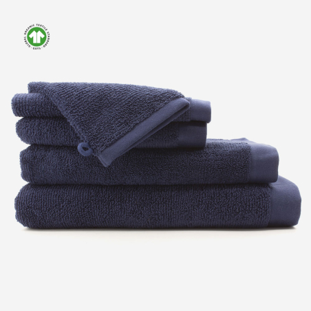 Serviette de bain coton BIO bleu cobalt - ORGANIC