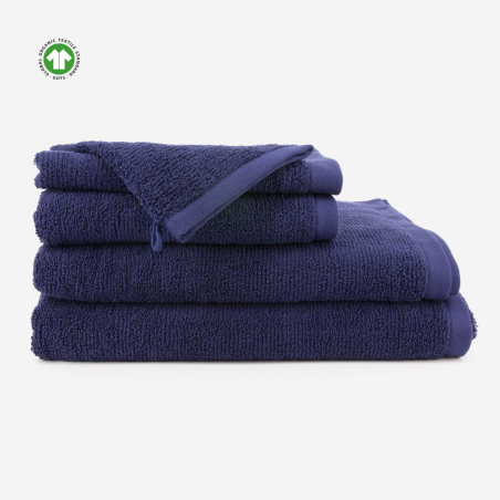 Serviette de baincoton BIO bleu indigo - ORGANIC