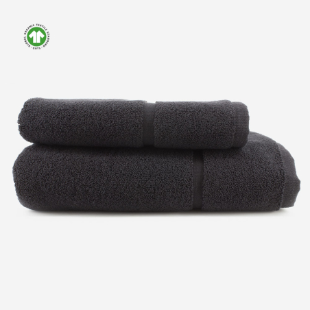 Tapis de bain en coton BIO noir - ORGANIC