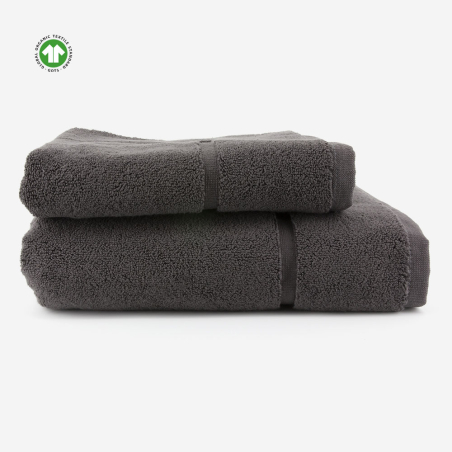 Tapis de bain en coton BIO gris granit - ORGANIC