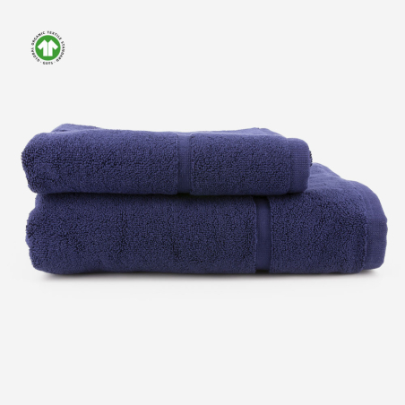 Tapis de bain en coton BIO bleu indigo - ORGANIC