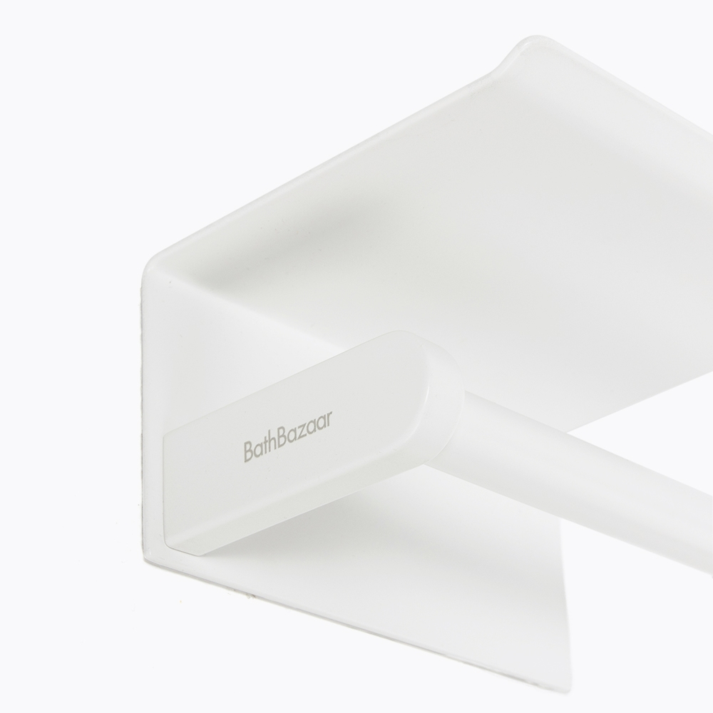 Dérouleur Papier WC Allstar Avec Tablette - Blanc - 18x9,5x7,5cm - Range Smartphone Et Papier Toilette