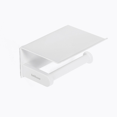derouleur papier wc blanc avec tablette - 016803- Bathbazaar