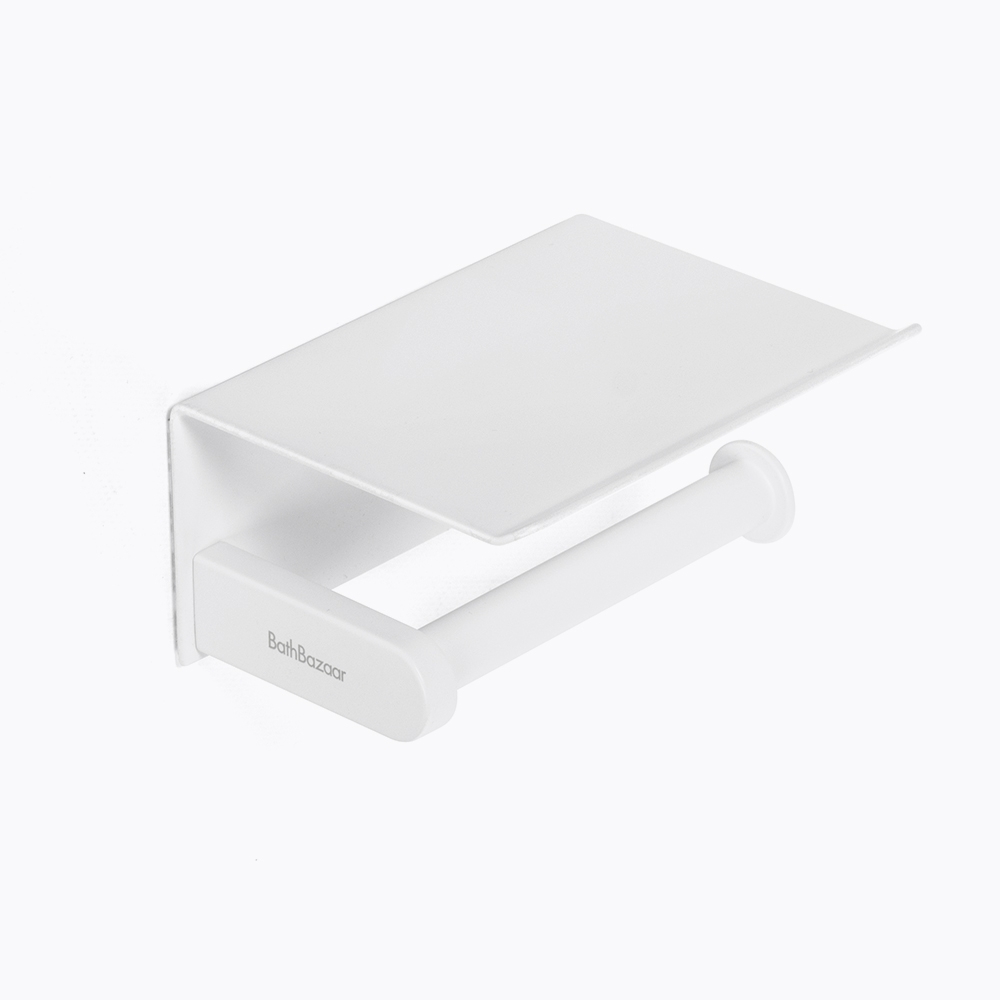 IDesign Kent Dérouleur Papier Toilette Autoportant Avec Couvercle - Blanc