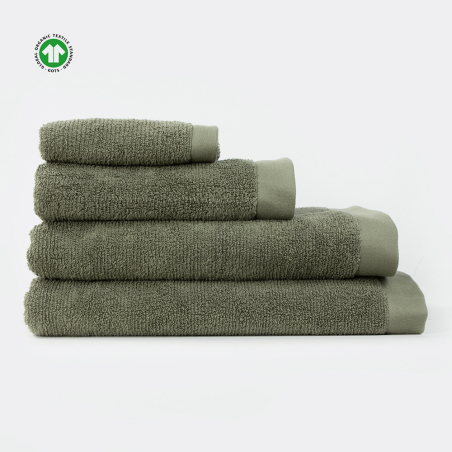 Serviette de bain coton BIO vert kaki - ORGANIC