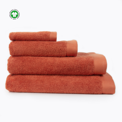 Serviette de bain coton BIO orange rouge terracotta - ORGANIC