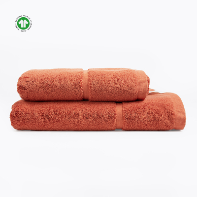 tapis coton bio rouge terracotta - organic - Bathbazaar
