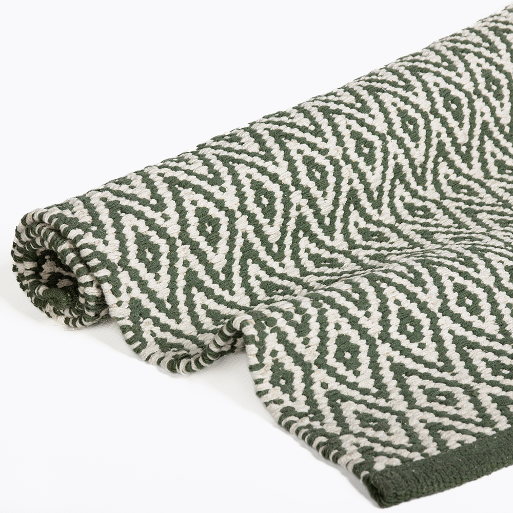 Tapis de bain vert kaki blanc - losange - 016930 - Bath Bazaar Tapis de bain vert kaki blanc - losange - 016930 - Bath Bazaar