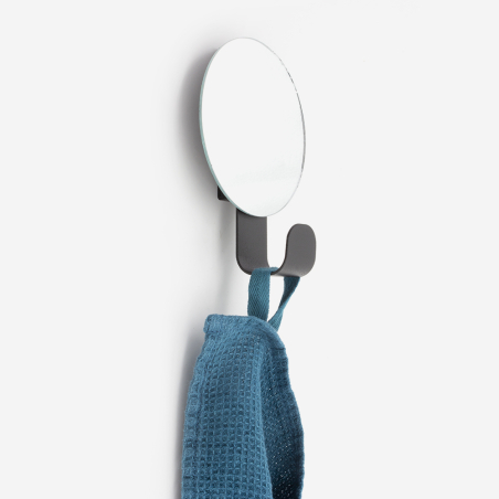 patere miroir rond hook noir