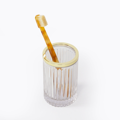 Gobelet de salle de bain Noir brillant finition dorée élégant porte-brosse  à dents pour décoration de salle de bain, organisateur de comptoir The  Milli Collection -  France