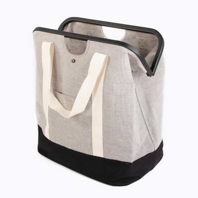 Panier à linge gris clair en forme de sac en feutre - Cadix - Bath Bazaar