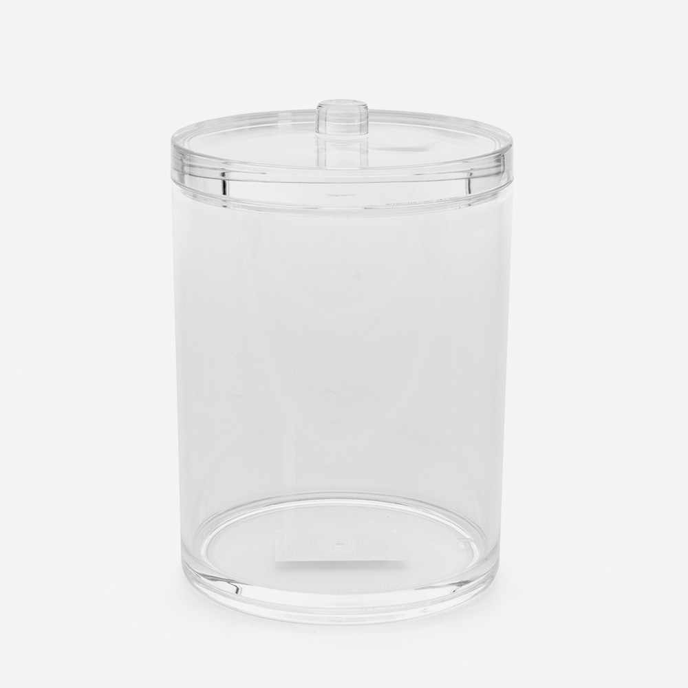 Pot à coton avec couvercle transparent - Basic Line - Bath Bazaar