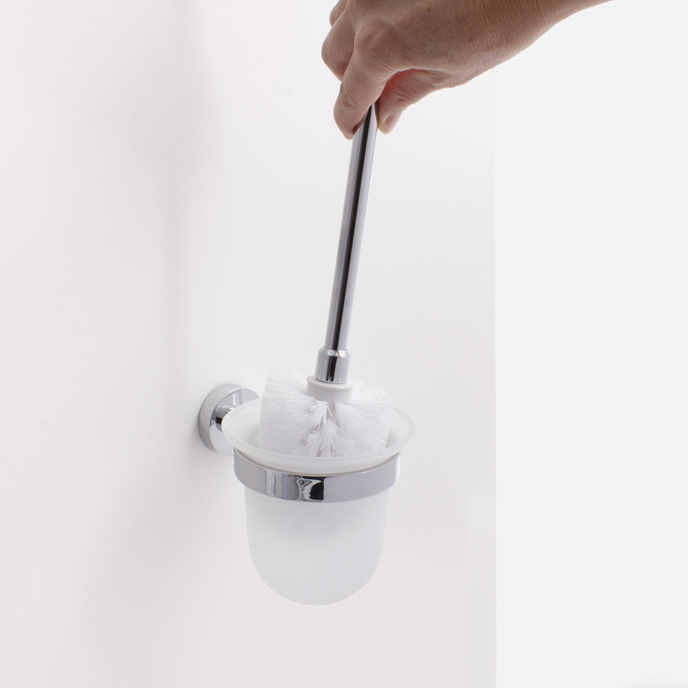 Pot à balai WC mural Inox 304 poli brillant à blocage antivol sans  couvercle - Le Temps des Travaux