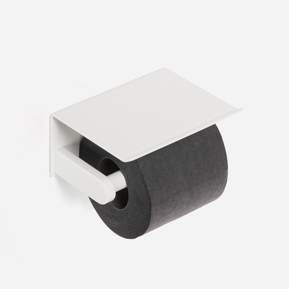 Dérouleur papier wc noir ou blanc mat et tablette téléphone